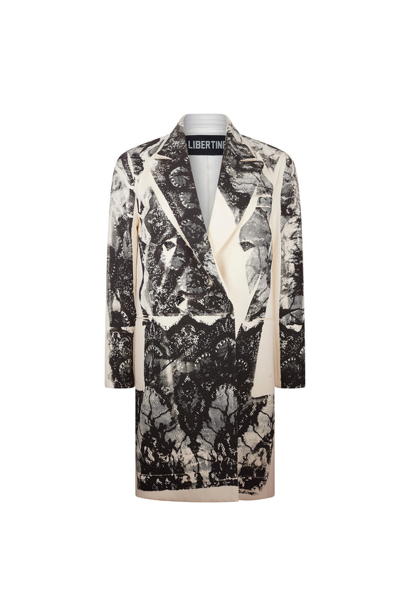 'VENETIAN LACE' DOUBLE BREASTED COAT -  - Libertine