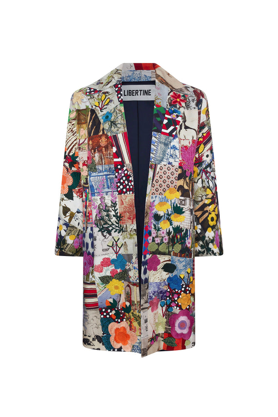 'BLOOMSBURY COLLAGE' L/S OVERSIZED COAT - COATS - Libertine - Main image