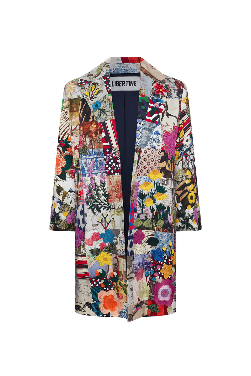 'BLOOMSBURY COLLAGE' L/S OVERSIZED COAT - COATS - Libertine