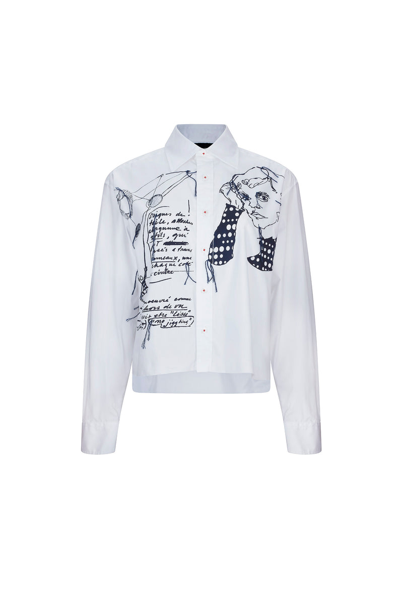 'SKETCHY' CROPPED CLASSIC SHIRT - - Libertine