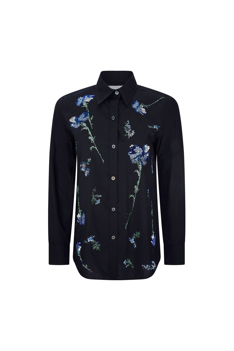 'CECIL BEATON BLUE CARNATION' NEW CLASSIC SHIRT - CLASSIC SHIRTS - Libertine