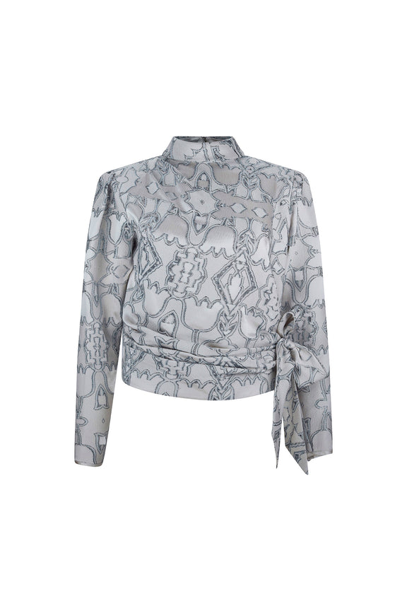 'VENETIAN SHADOWS'  SIDE TIE BLOUSE -  - Libertine