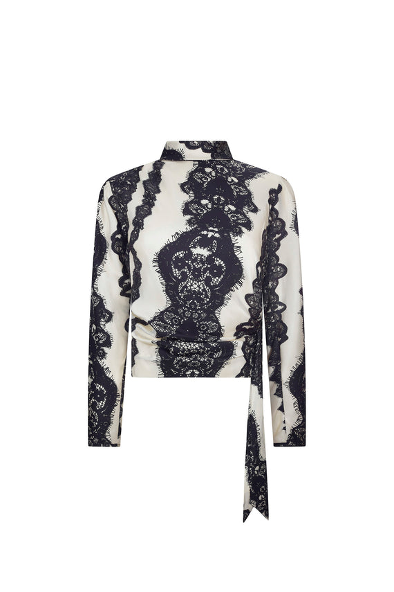 'VENETIAN LACE' SIDE TIE BLOUSE - - Libertine - Main image