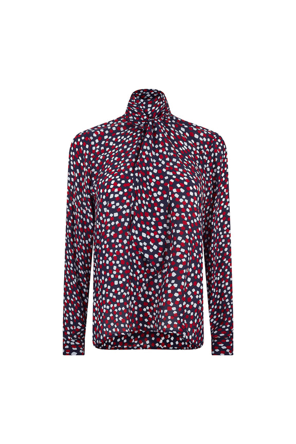 'CONFETTI' SLIM KEITH TIE BLOUSE - TOPS - Libertine