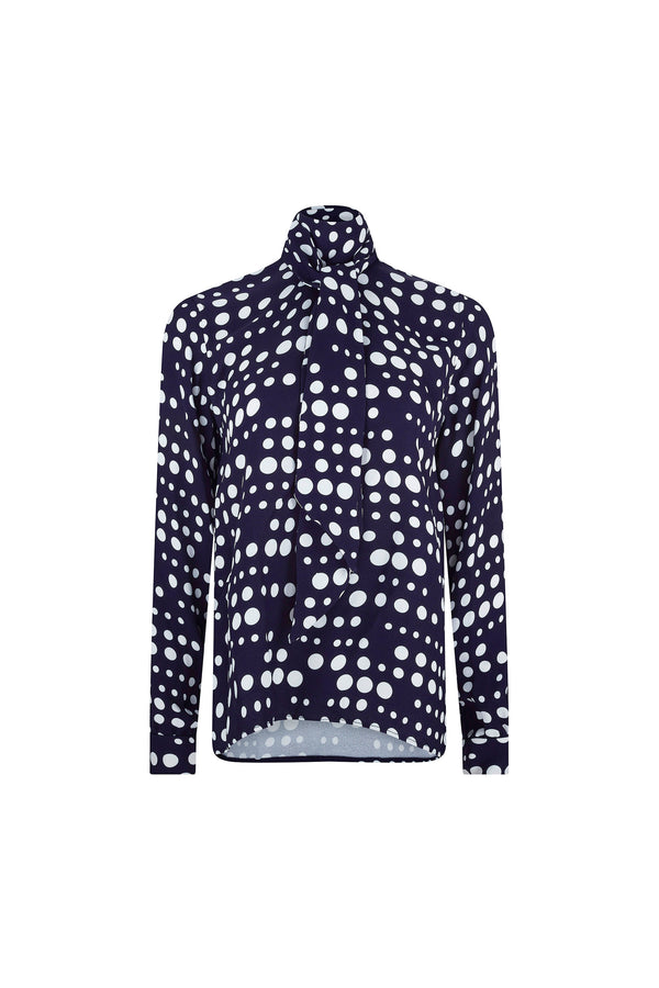 'DOT DOTISM' SLIM KEITH TIE BLOUSE - TOPS - Libertine
