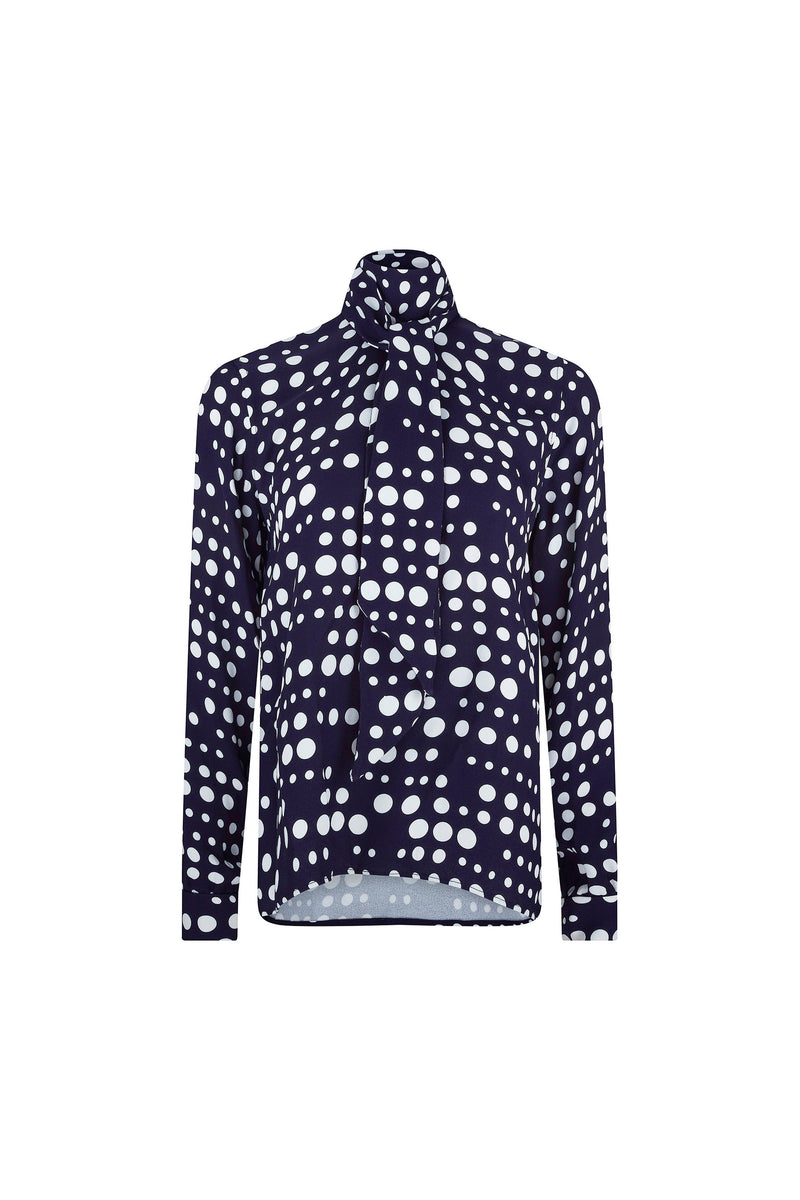 'DOT DOTISM' SLIM KEITH TIE BLOUSE - TOPS - Libertine