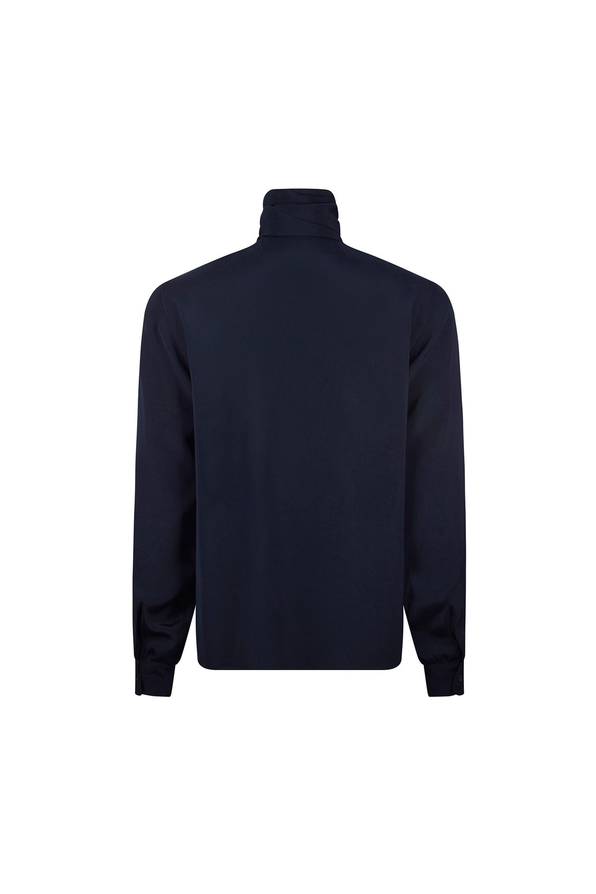 'FRENCH NAVY' SLIM KEITH TIE BLOUSE - - Libertine