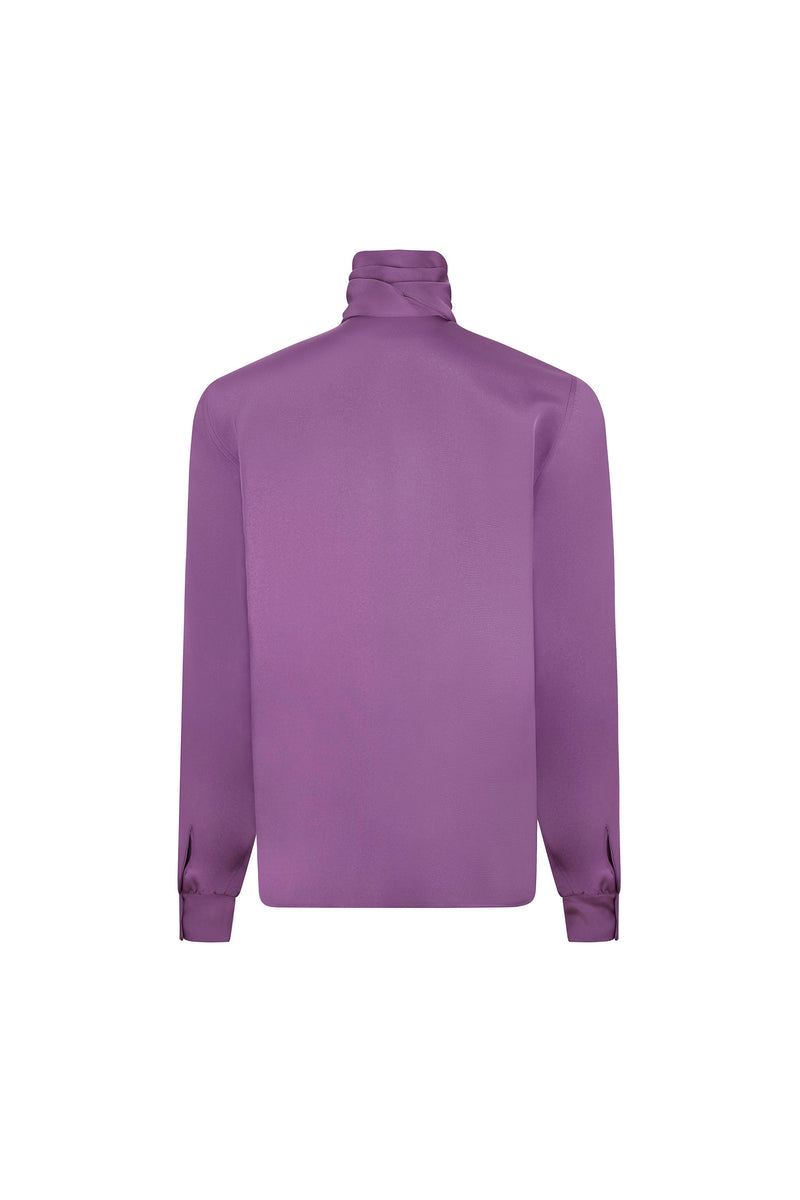 'FAUVE MAUVE' SLIM KEITH TIE BLOUSE - - Libertine