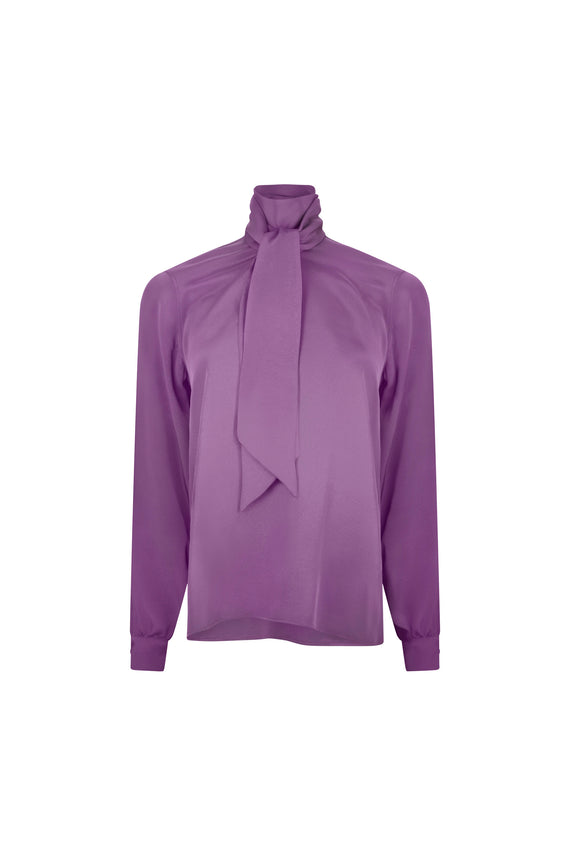 'FAUVE MAUVE' SLIM KEITH TIE BLOUSE -  - Libertine