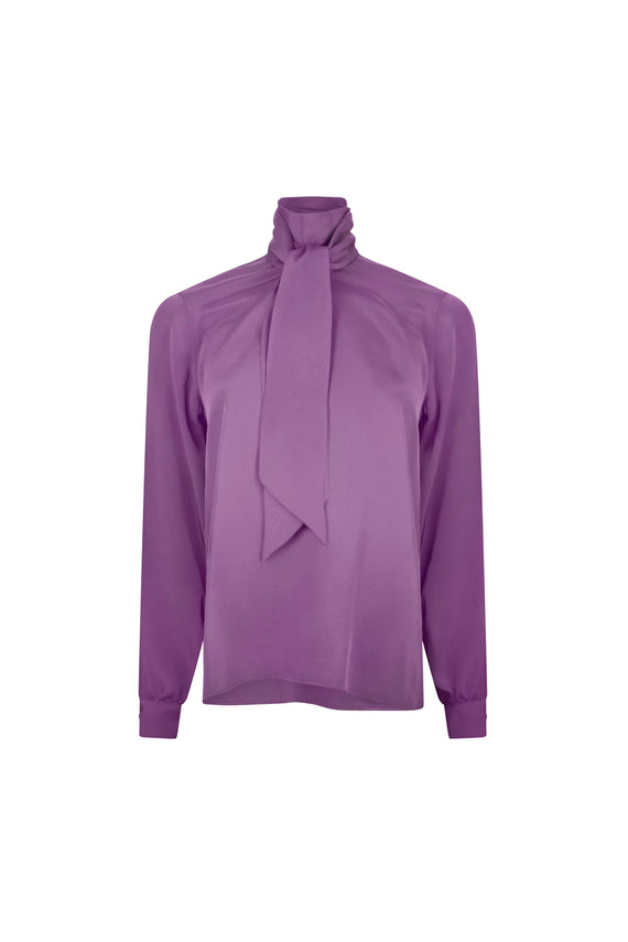 'FAUVE MAUVE' SLIM KEITH TIE BLOUSE - - Libertine - Main image
