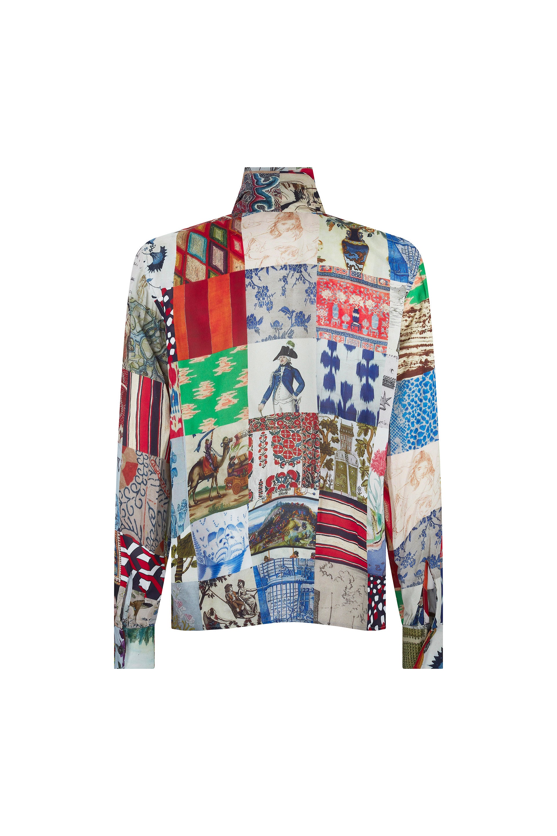 'BLOOMSBURY COLLAGE' SLIM KEITH TIE BLOUSE - TOPS - Libertine