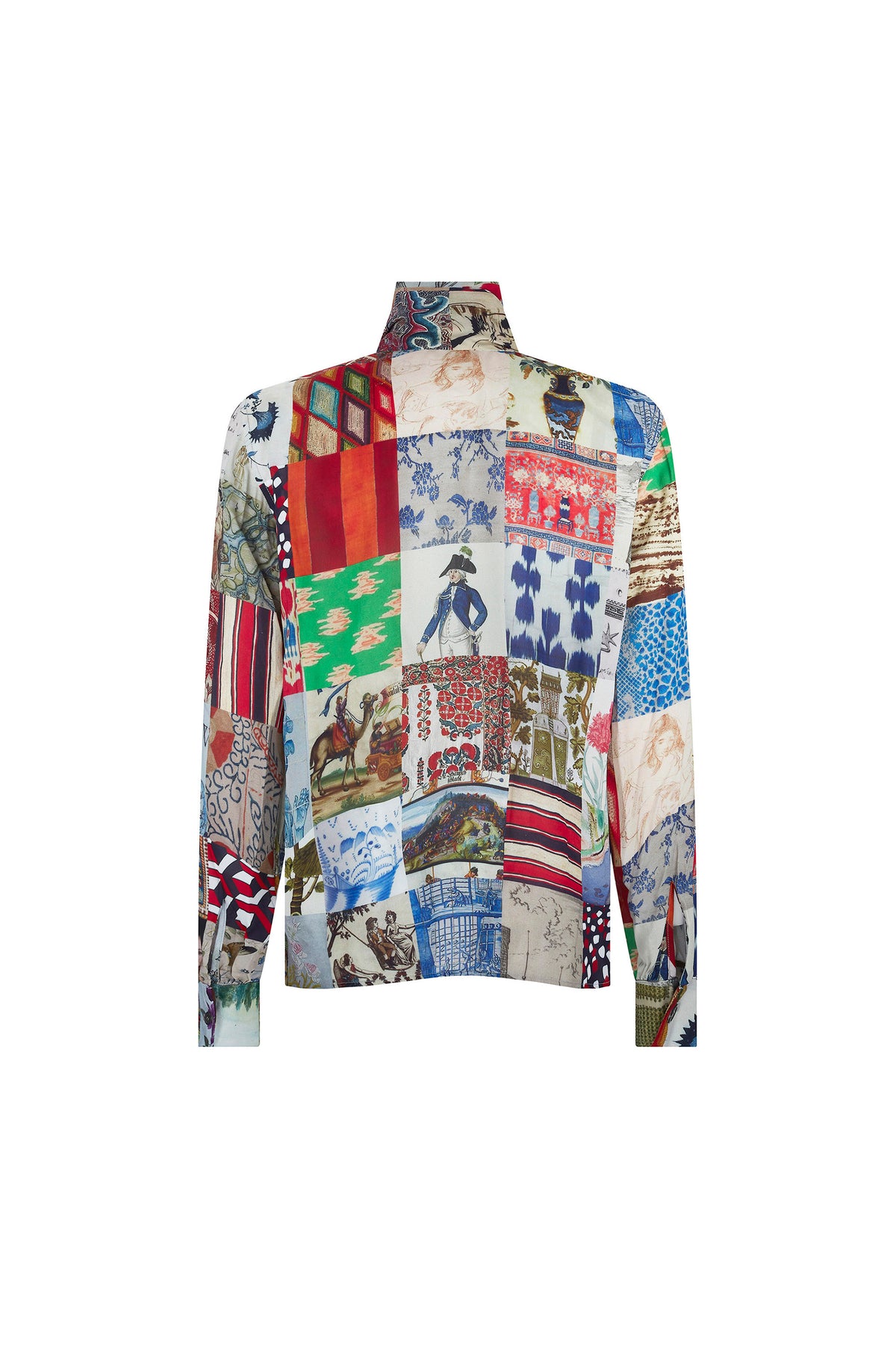 'BLOOMSBURY COLLAGE' SLIM KEITH TIE BLOUSE - TOPS - Libertine