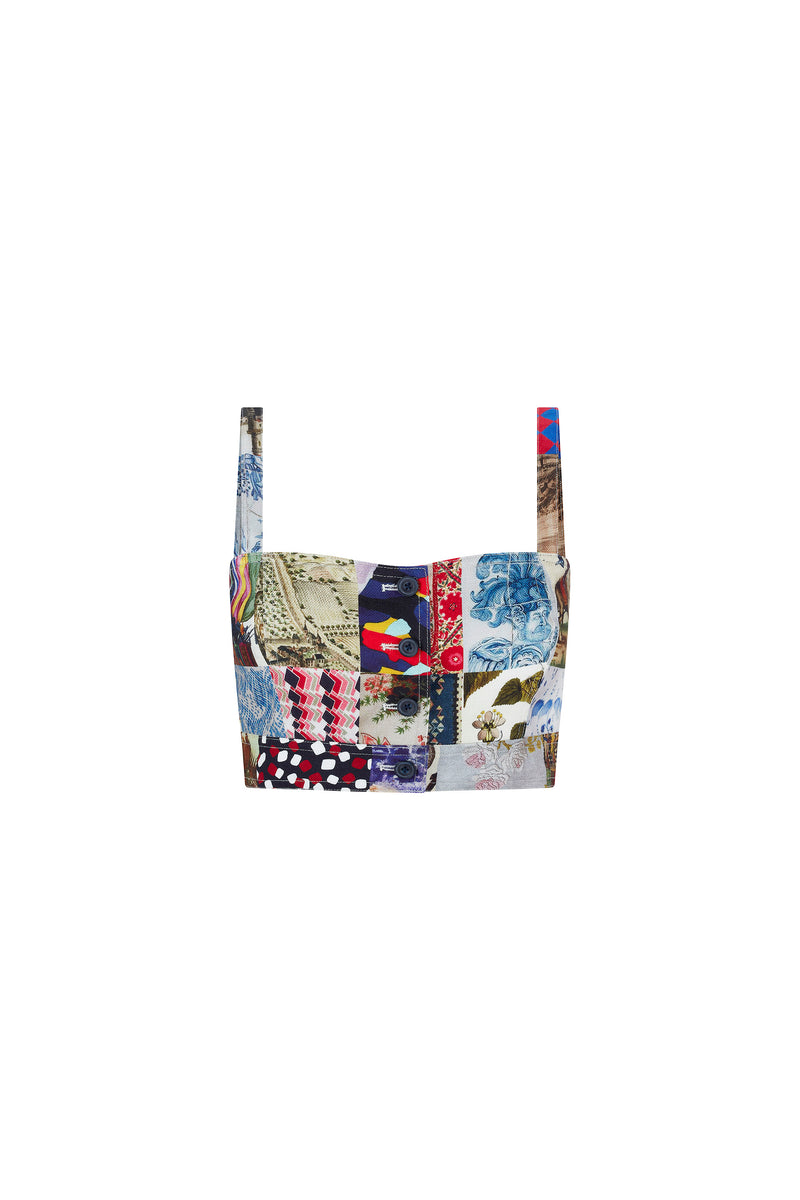 'BLOOMSBURY COLLAGE' SAINT TROPEZ TOP - TOPS - Libertine