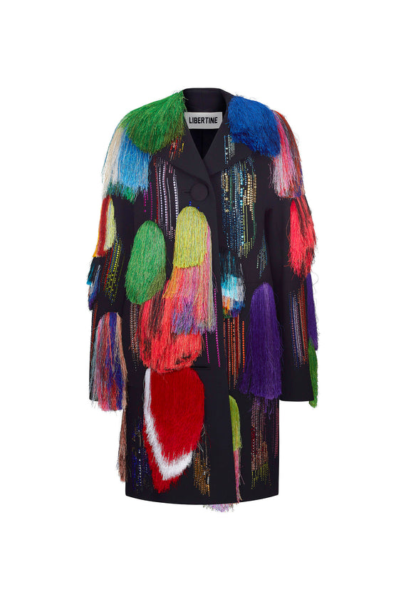 'FRINGE WITH BENEFITS' L/S PATCH POCKET COAT - - Libertine - Main image