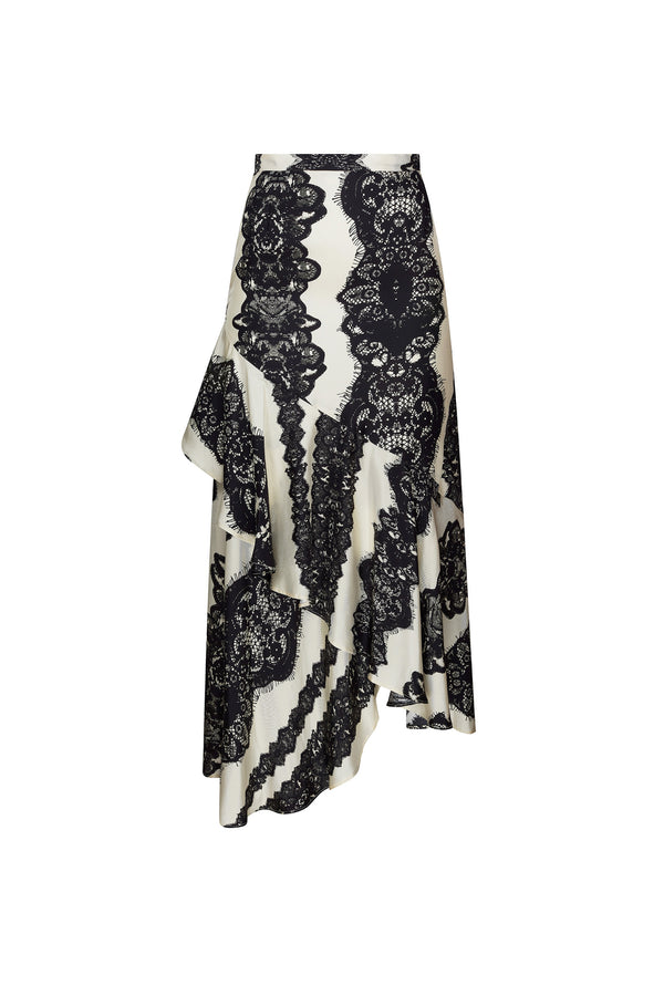 'VENETIAN LACE' ASYMMETRICAL SKIRT - - Libertine