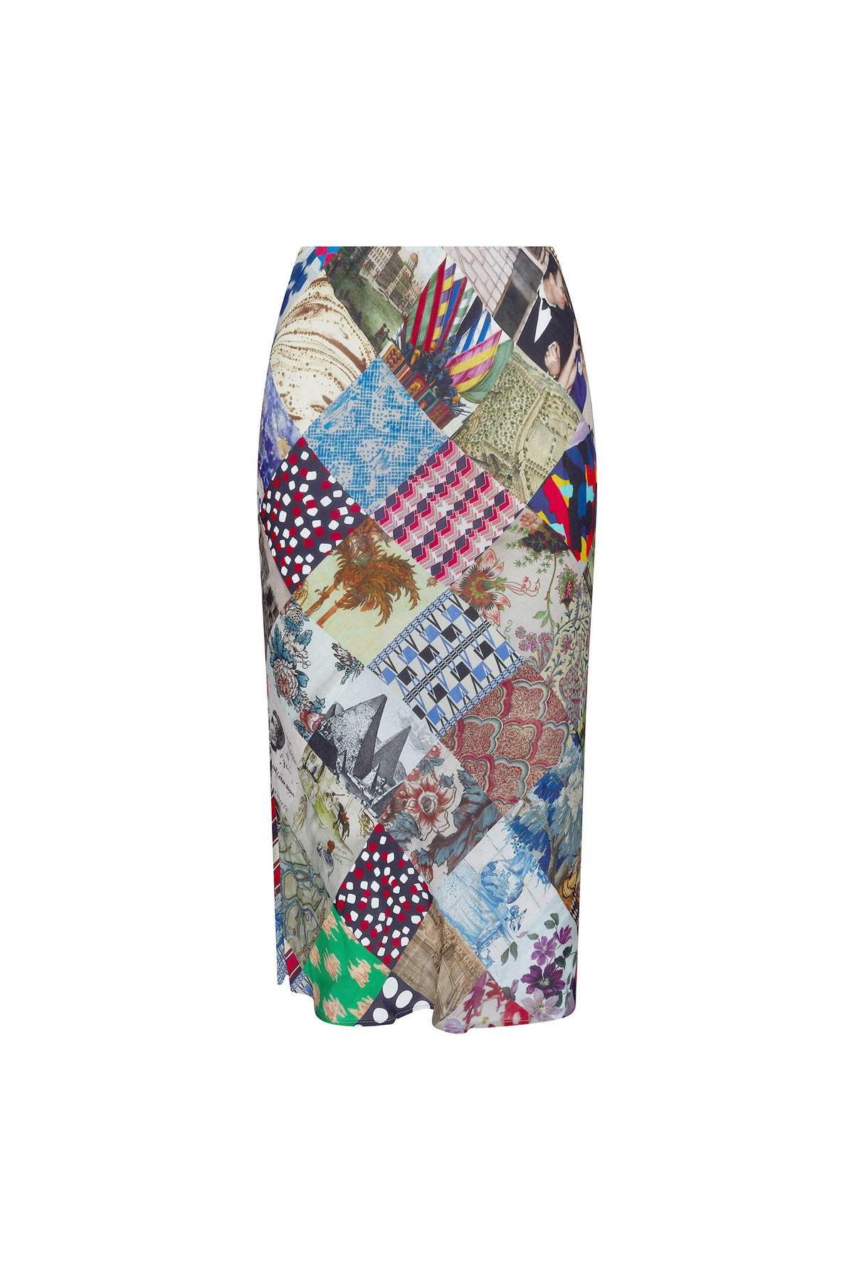 'BLOOMSBURY COLLAGE' BIAS SLIP SKIRT - Skirts - Libertine