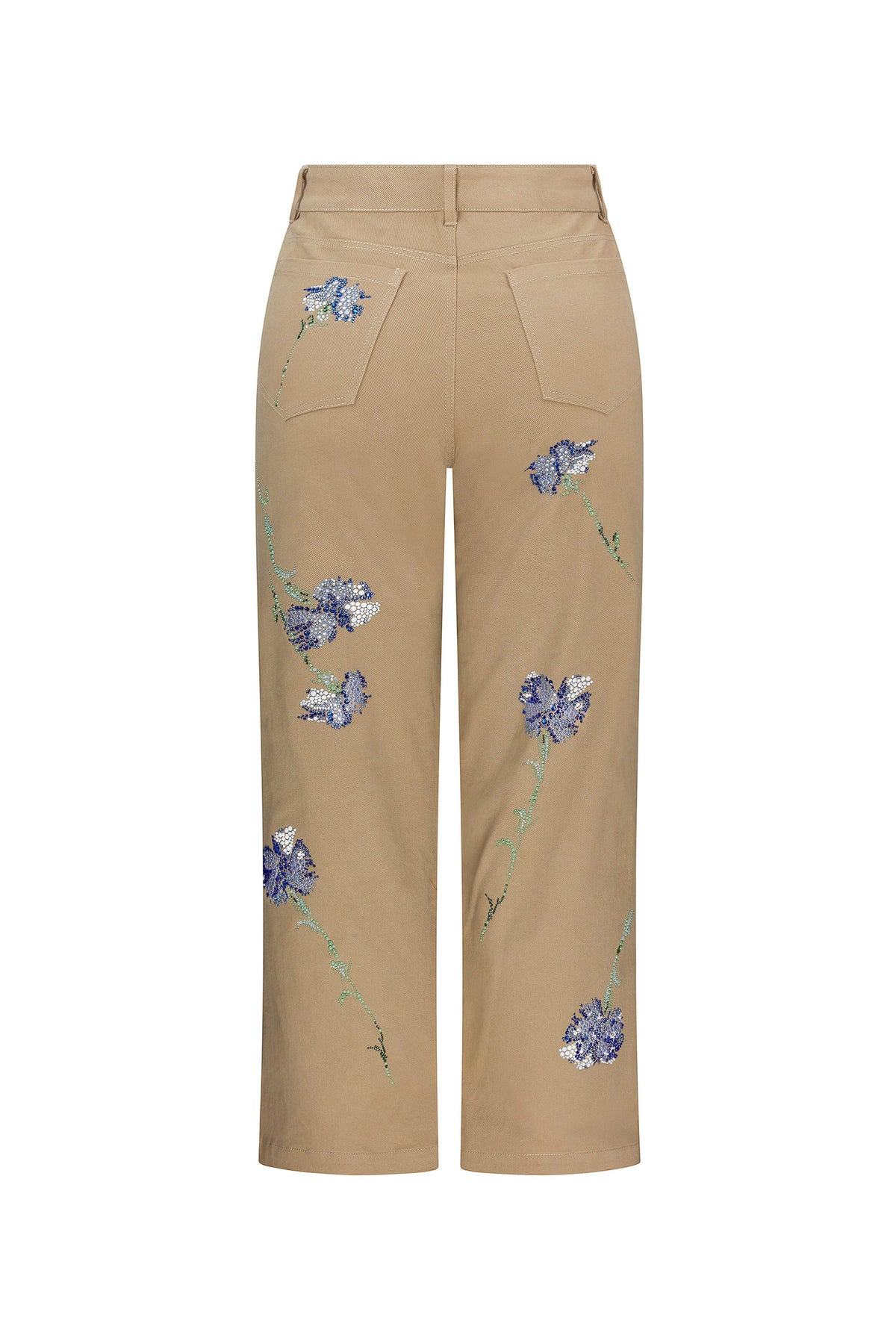 'CECIL BEATON BLUE CARNATION' CROPPED WIDE LEG PANT - PANTS - Libertine