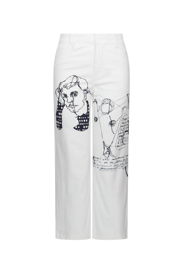 'SKETCHY' CROPPED WIDE LEG PANT - - Libertine