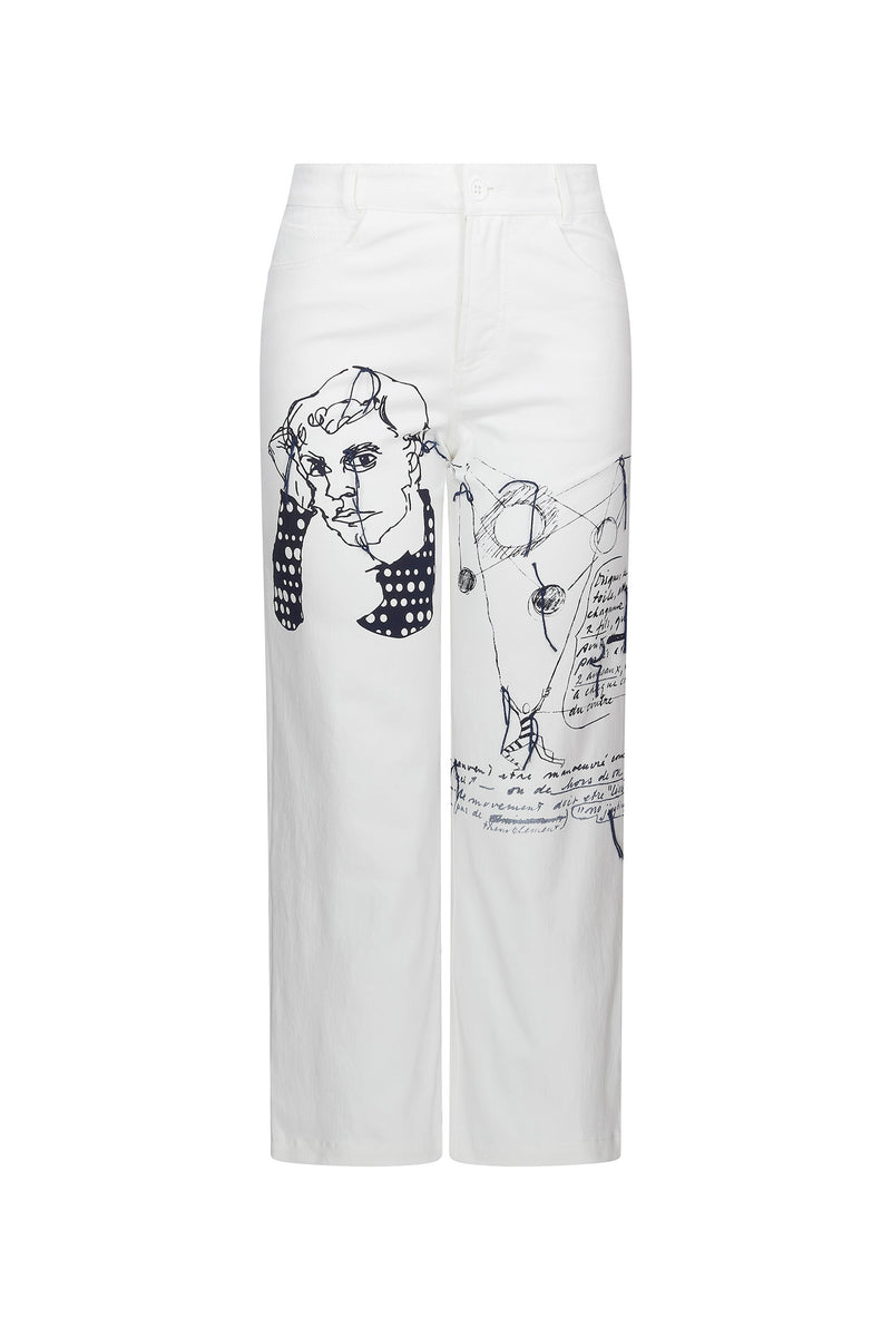 'SKETCHY' CROPPED WIDE LEG PANT - - Libertine