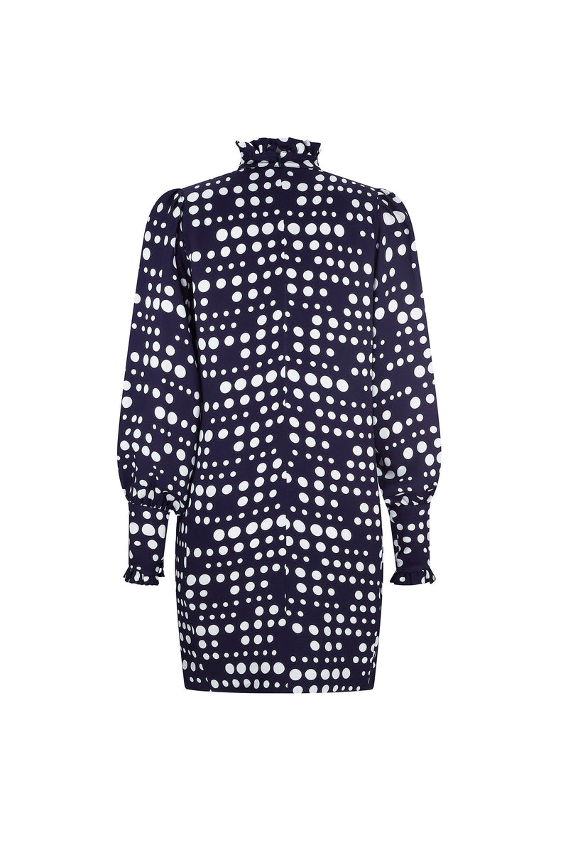 'DOT DOTISM' MOCK NECK DRESS - DRESSES - Libertine