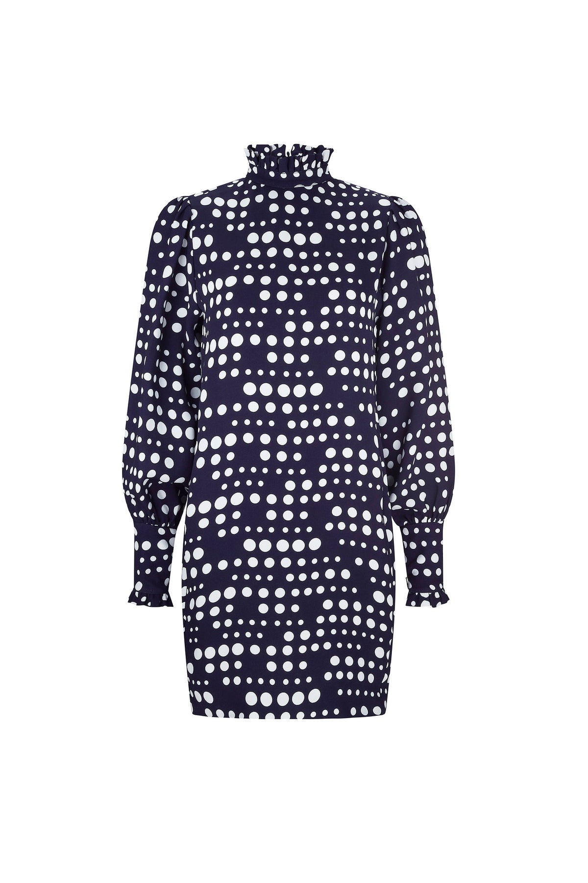 'DOT DOTISM' MOCK NECK DRESS - DRESSES - Libertine