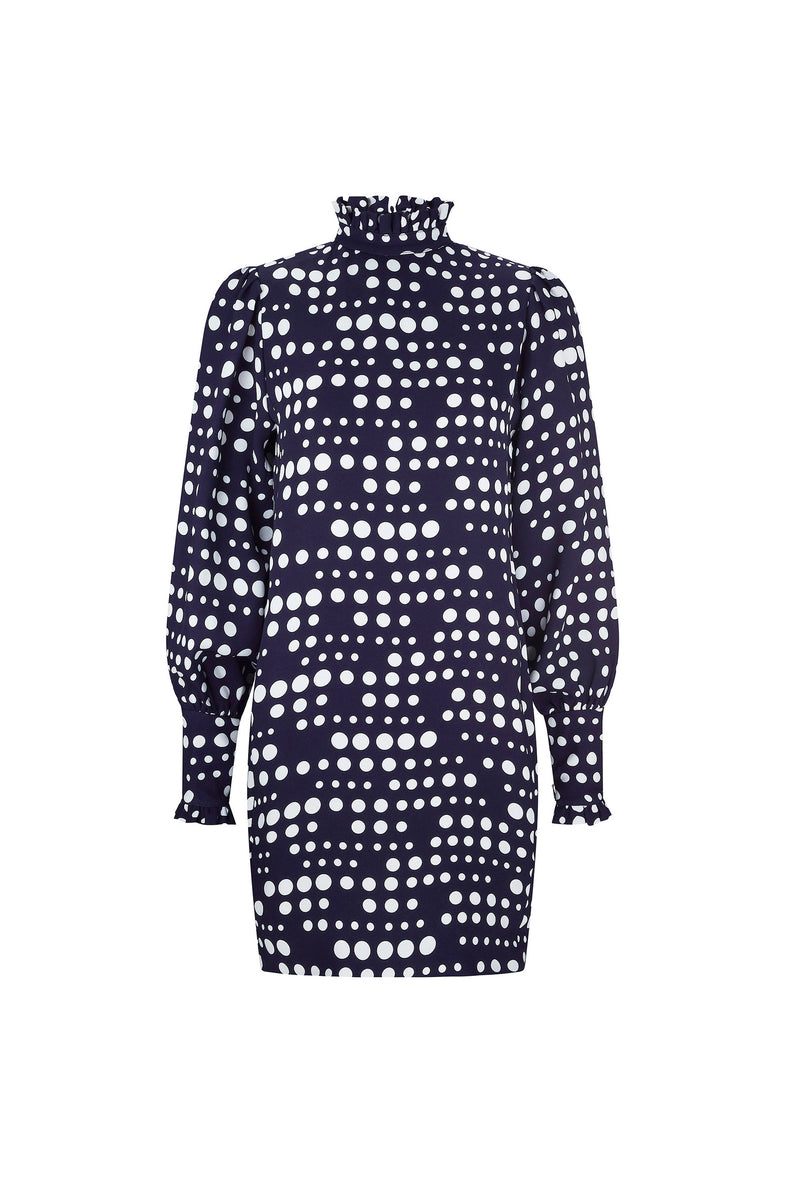 'DOT DOTISM' MOCK NECK DRESS - DRESSES - Libertine