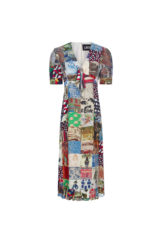'BLOOMSBURY COLLAGE' SICILIAN DRESS - DRESSES - Libertine - Main image