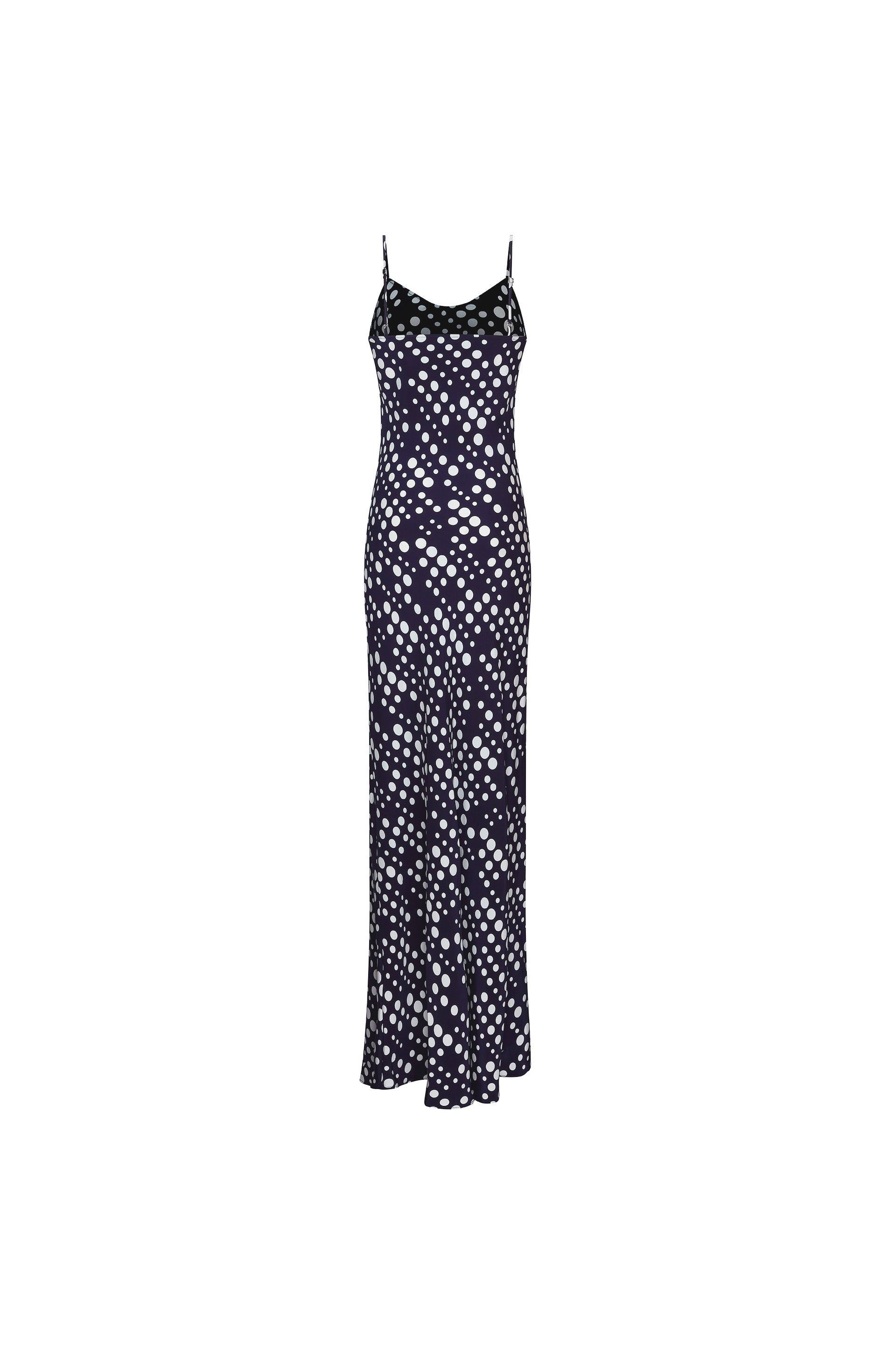 'DOT DOTISM' MAXI BIAS SLIP DRESS - DRESSES - Libertine