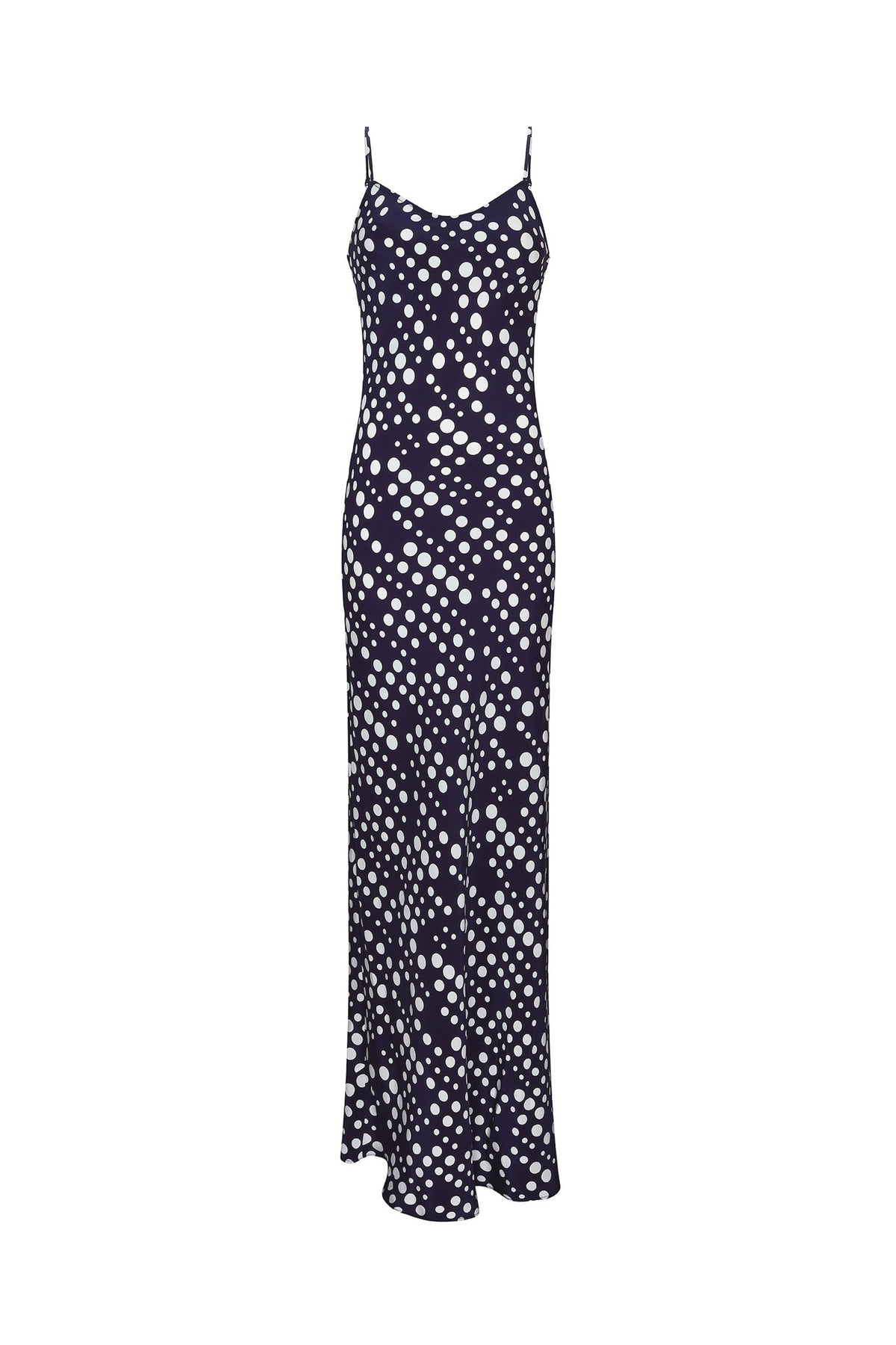 'DOT DOTISM' MAXI BIAS SLIP DRESS - DRESSES - Libertine