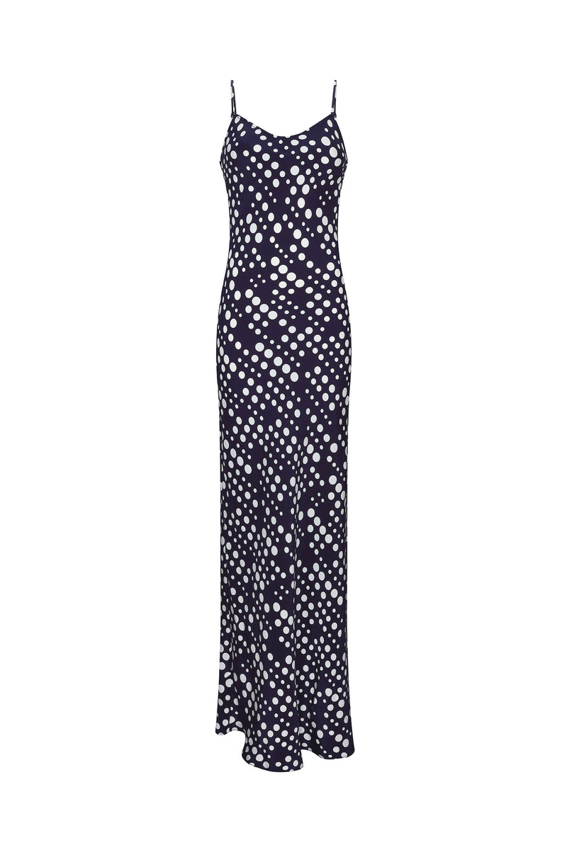 'DOT DOTISM' MAXI BIAS SLIP DRESS - DRESSES - Libertine