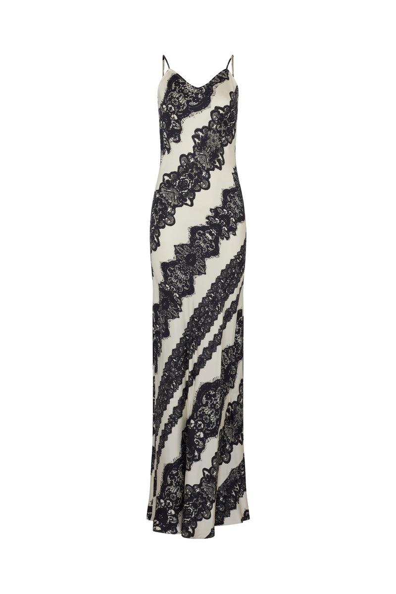 'VENETIAN LACE' MAXI BIAS SLIP DRESS - - Libertine