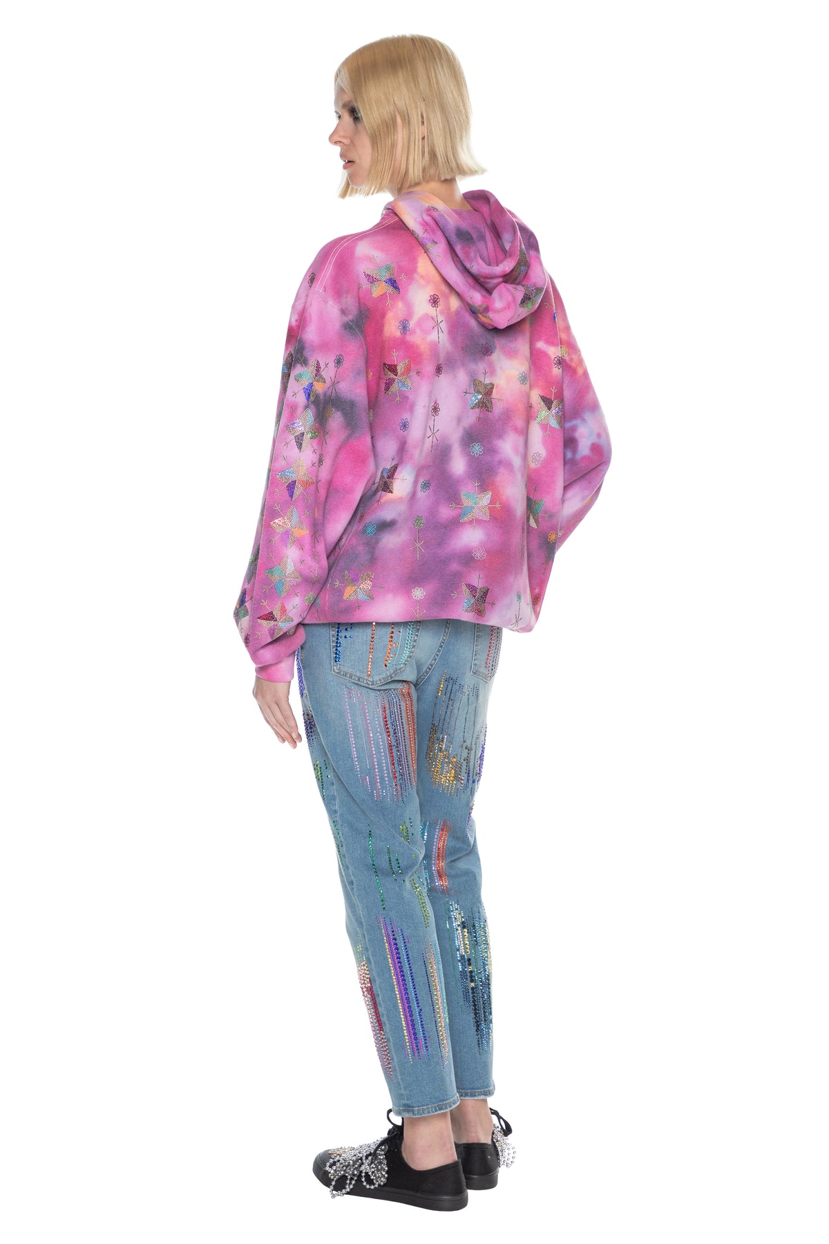 'SMASH IT UP' TIE DYE PINK HOODIE - - Libertine