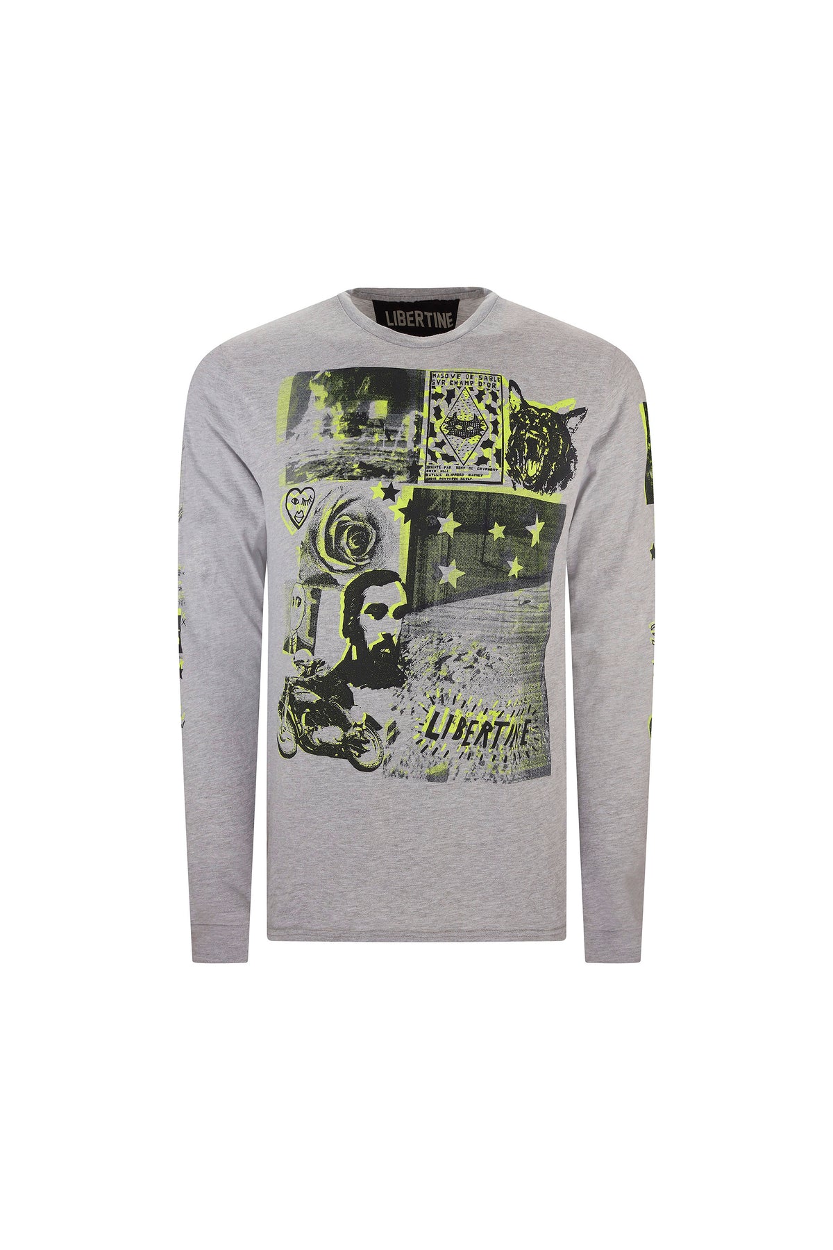 'ASTRO LEAGUE' GREY LONG SLEEVE T SHIRT - T Shirts - Libertine