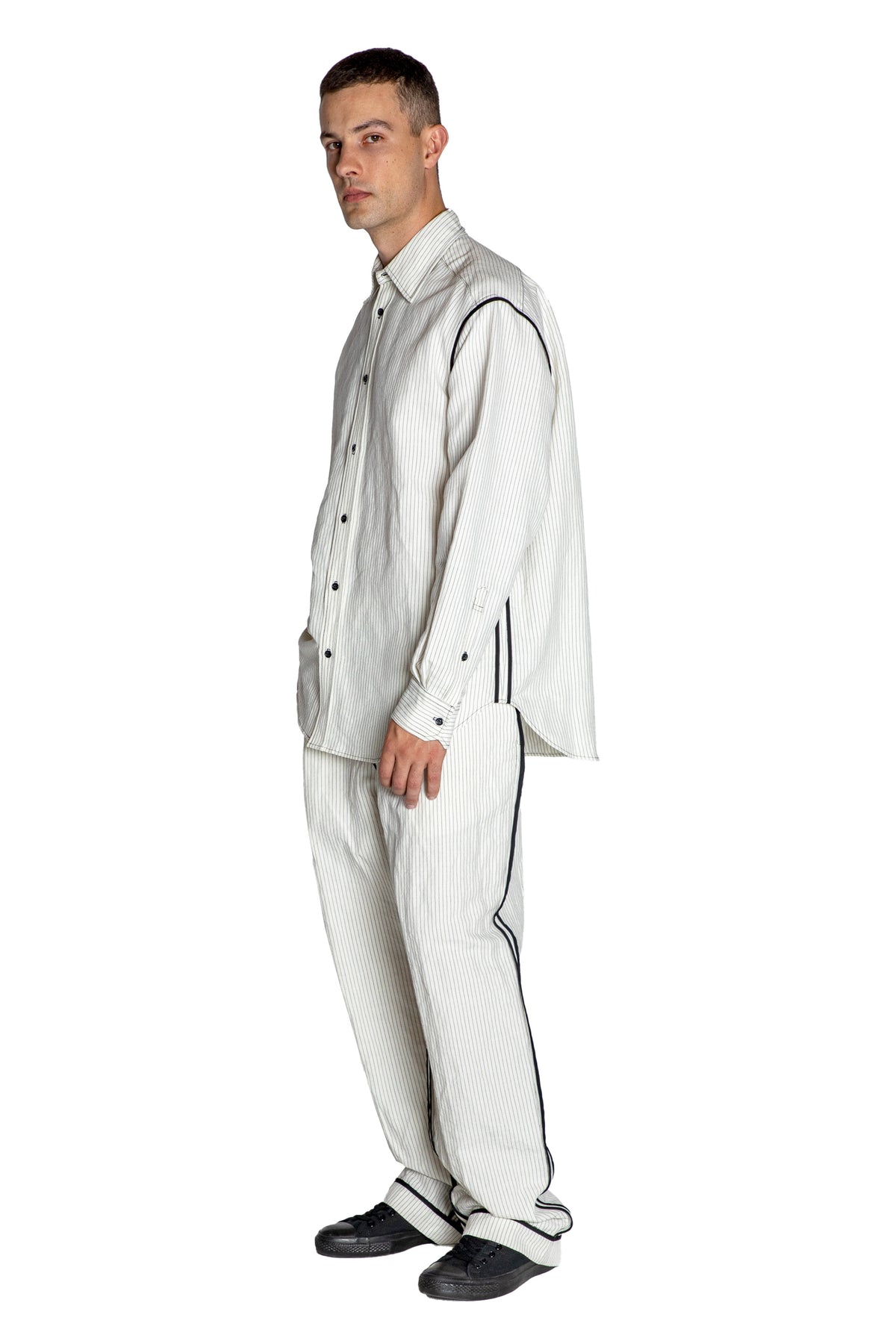 'SUMMER PINSTRIPE' INSIDE OUT CLASSIC SHIRT - - Libertine
