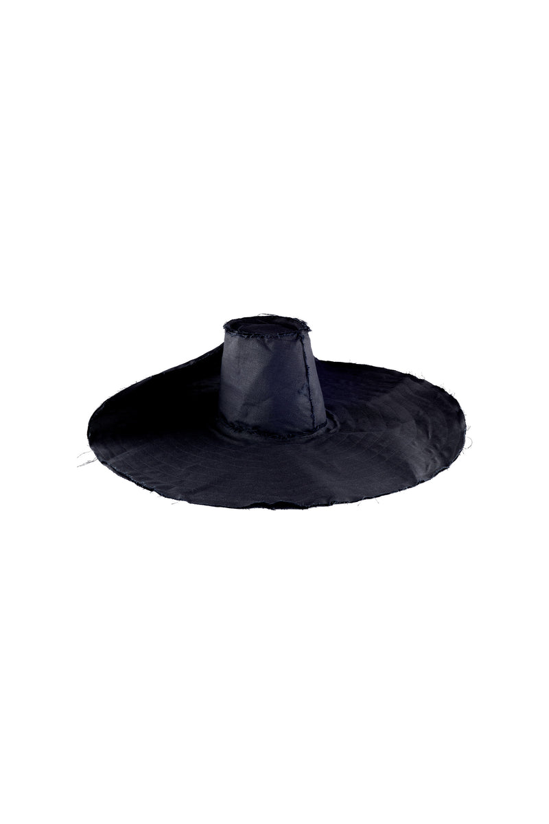 'HEAVY LINEN BLACK' WIDEST BRIM HAT -  - Libertine