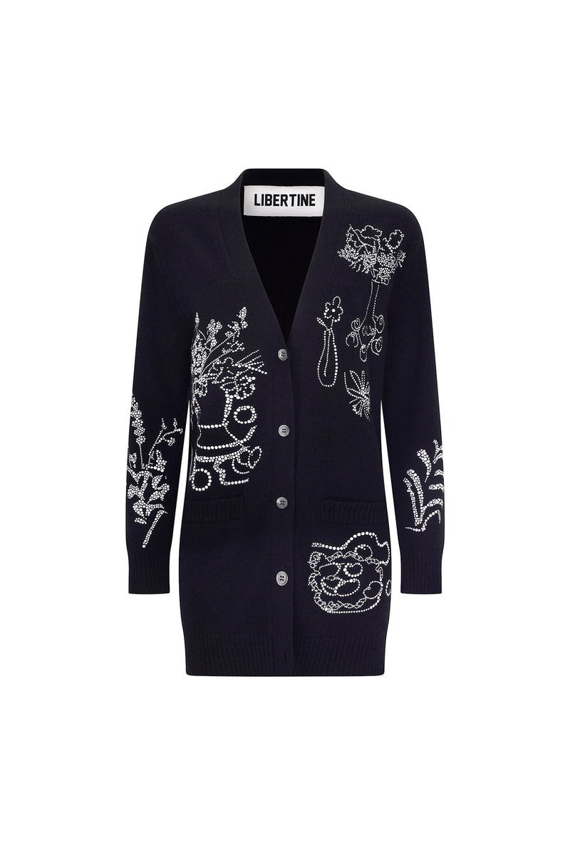 'STILL LIFE CRYSTAL' OVERSIZED CARDIGAN - - Libertine