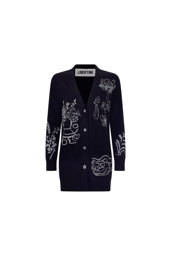 'STILL LIFE CRYSTAL' OVERSIZED CARDIGAN -  - Libertine