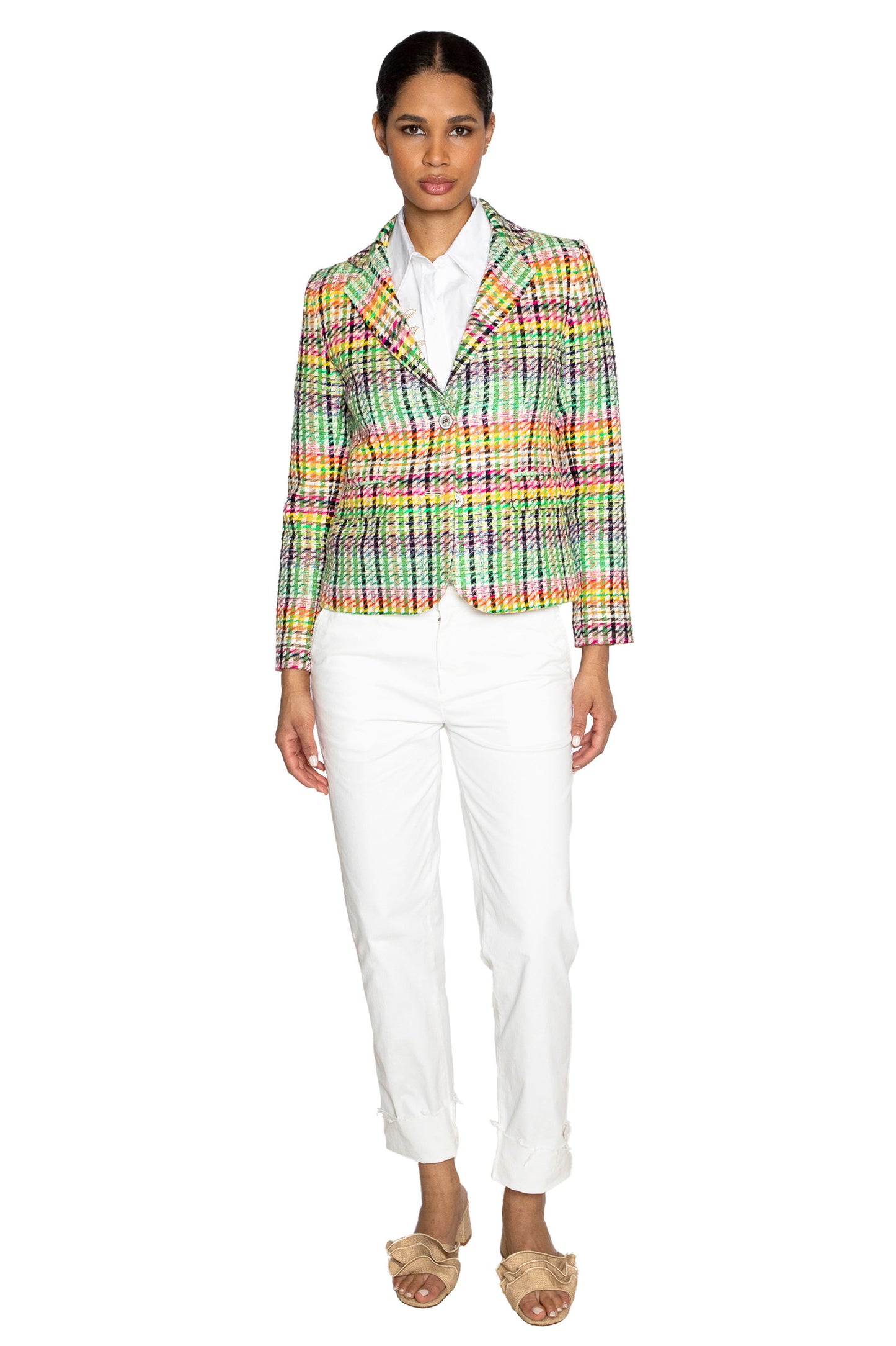 'SPRING TIME TWEED WITH CRYSTAL' L/S SHORT JACKET - - Libertine