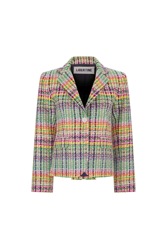 'SPRING TIME TWEED WITH CRYSTAL' L/S SHORT JACKET - - Libertine