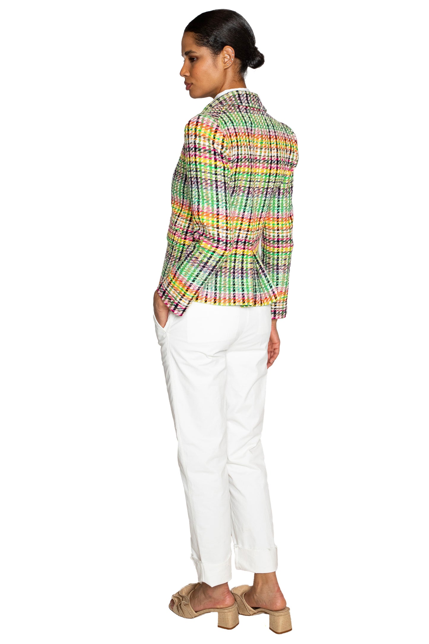 'SPRING TIME TWEED WITH CRYSTAL' L/S SHORT JACKET - - Libertine