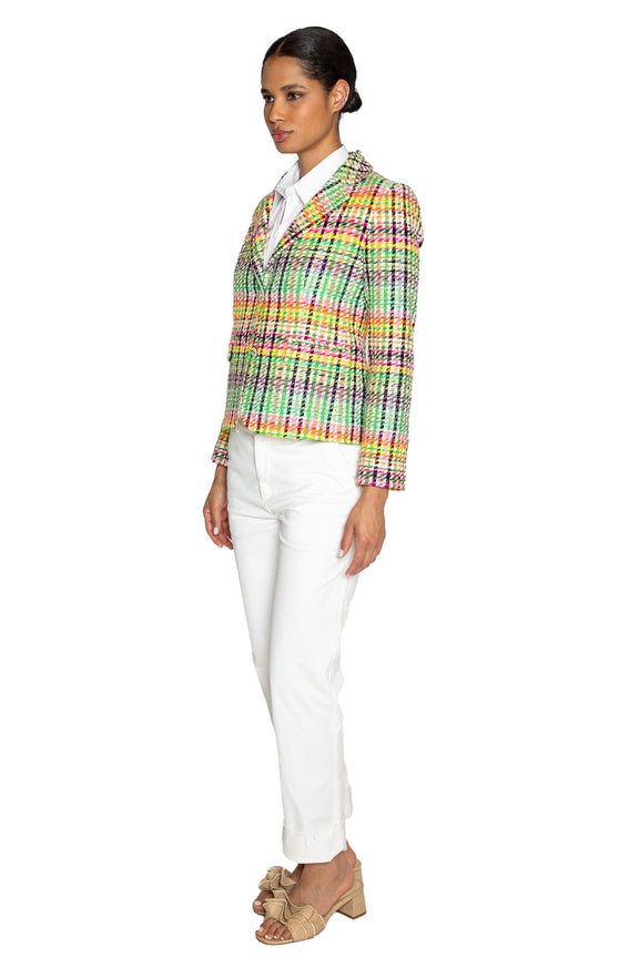 'SPRING TIME TWEED WITH CRYSTAL' L/S SHORT JACKET - - Libertine