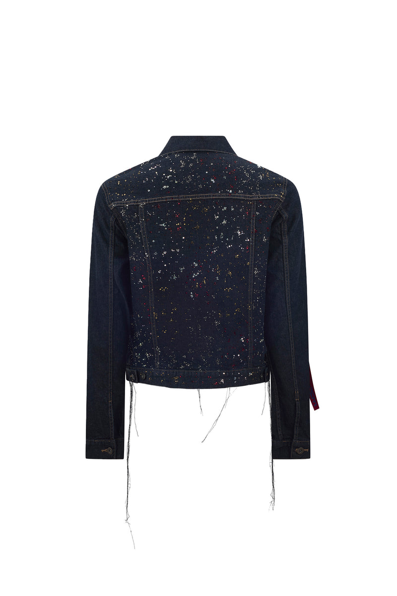 'METEOR SHOWER' DENIM JACKET WITH LABELS - - Libertine