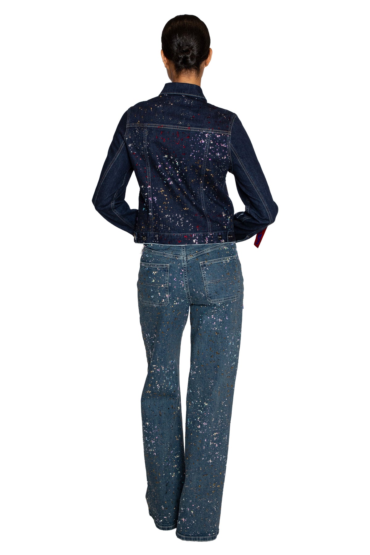 'METEOR SHOWER' DENIM JACKET WITH LABELS - - Libertine