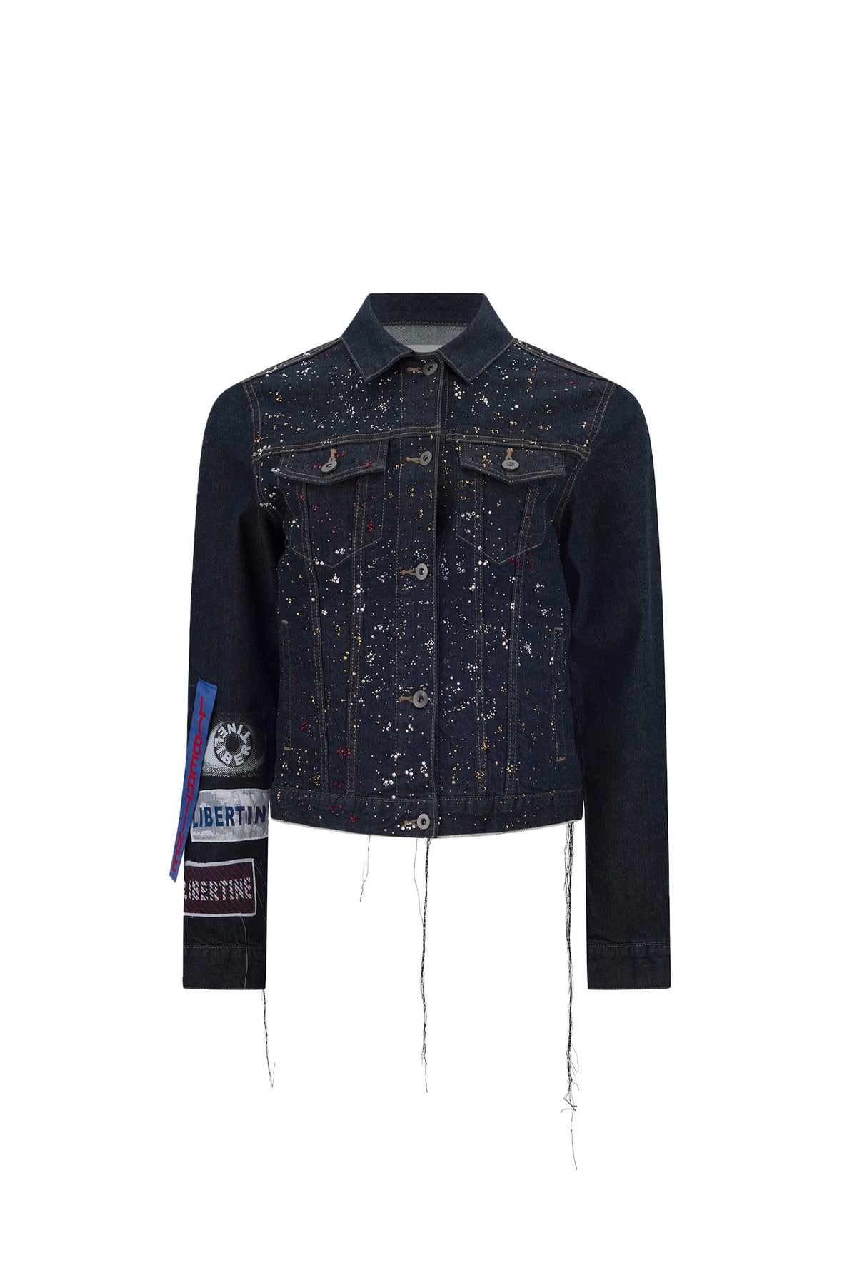 'METEOR SHOWER' DENIM JACKET WITH LABELS - - Libertine