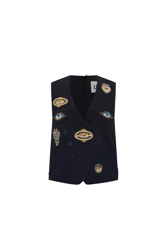 'LOVERS EYE REDUX' EMBELLISHED WAISTCOAT - - Libertine - Main image