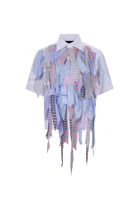 'OF EVERY STRIPE' SHORT SLEEVE CROPPED SHIRT - - Libertine - Main image