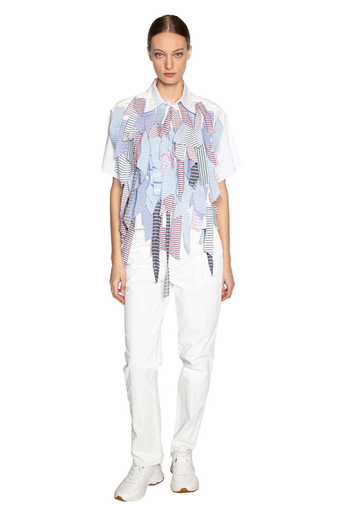 'OF EVERY STRIPE' SHORT SLEEVE CROPPED SHIRT - - Libertine