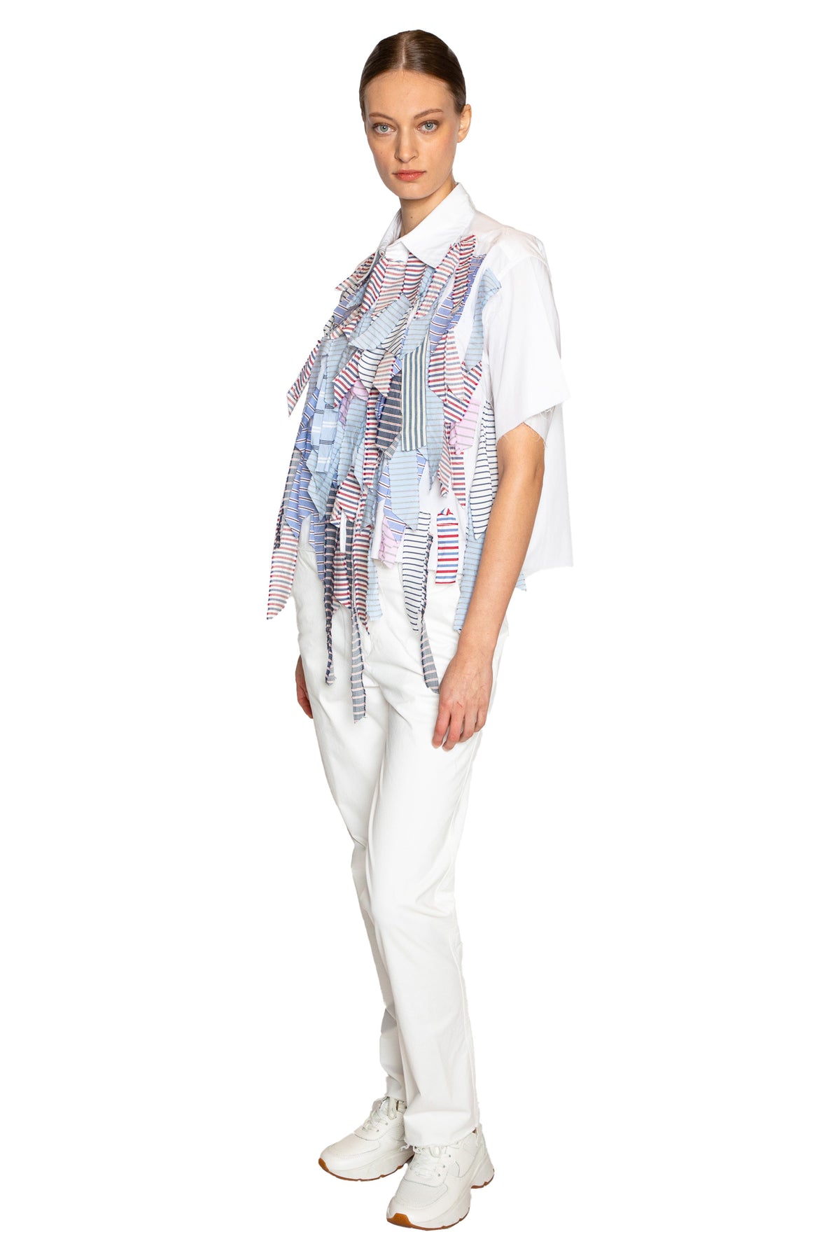 'OF EVERY STRIPE' SHORT SLEEVE CROPPED SHIRT - - Libertine