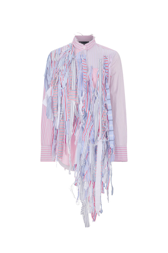 'OF EVERY STRIPE' COLLARLESS CLASSIC SHIRT - - Libertine - Main image