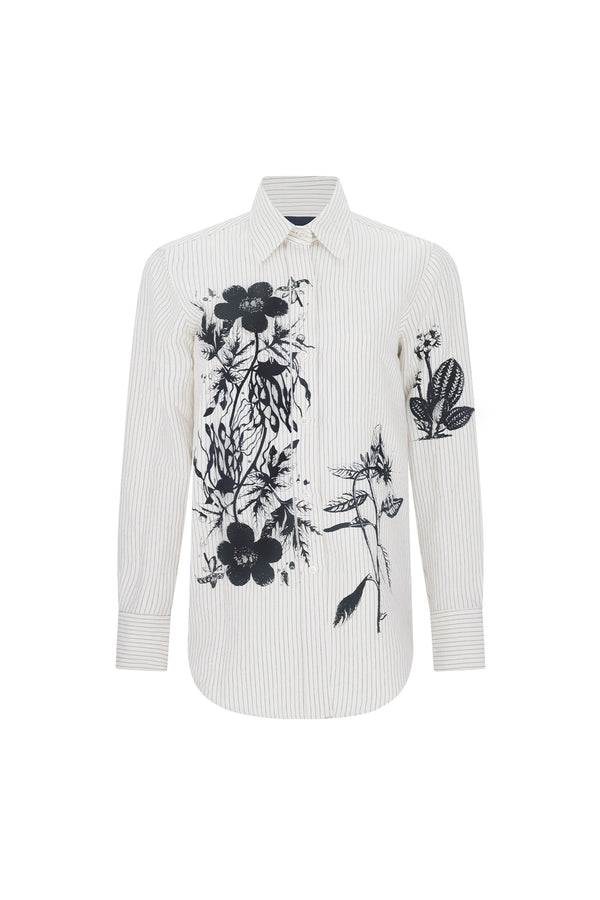 'GOTH BOTANICAL' IVORY NEW CLASSIC SHIRT - - Libertine